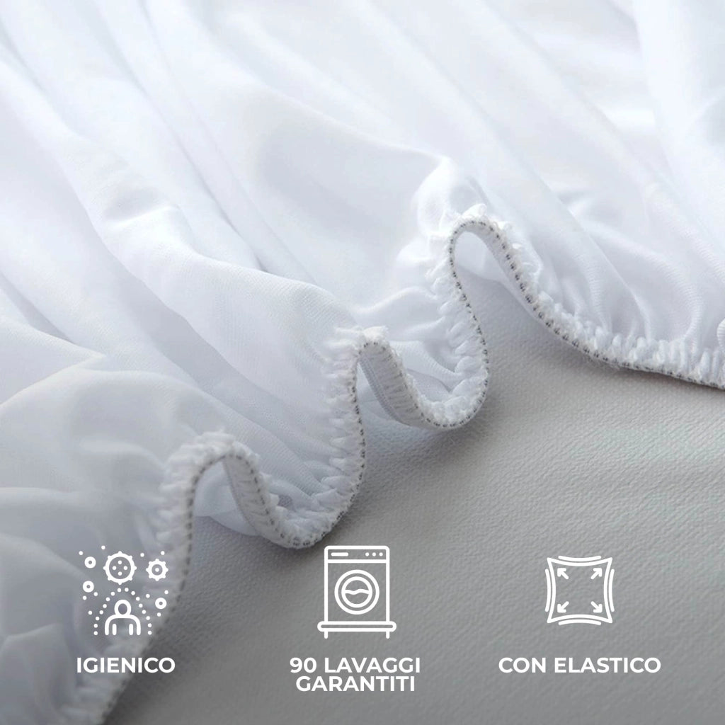 Coprimaterasso Impermeabile Proteggi Materasso Lenzuolo Sotto Bianco Cotone Microfibra Incontinenza Con Angoli Elasticizzati Resistente Antiacaro Traspirante Anziani Bambini Singolo90x200Cm