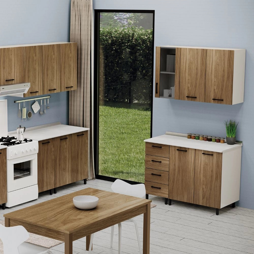 Pensile cucina con anta 60x32x72H colore noce naturale