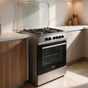 Cucina a Gas Tremiti 60x60 cm Silver con Forno Ventilato Multifunzione 70 Litri Classe A Samet Indomita Line