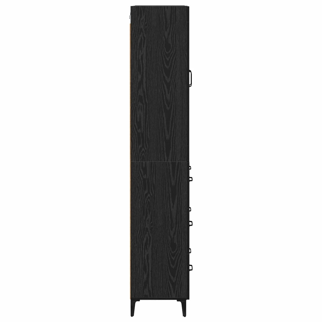 Credenza-Buffet-Armadio da cucina Rovere Nero 69,5 x 34 x 180 cm Legno multistrato 213495