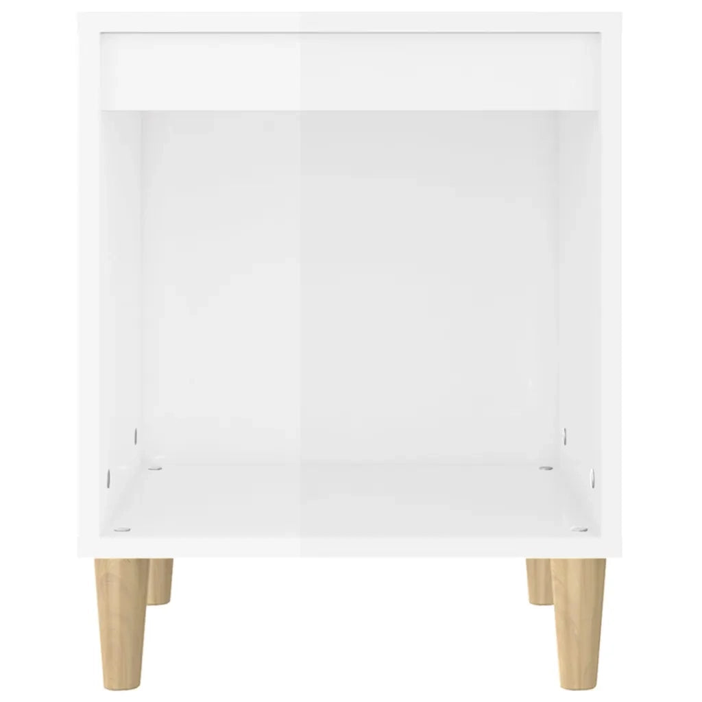 Comodini 2 pz-Set di 2 Tavolino da notte in Bianco Lucido 40x35x50 cm 166611