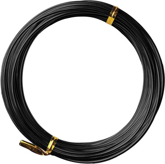 Aluminiuo nero 1 mm x 30 m filo di alluminio filo di metallo filo di legatura - filo di fissaggio per giardinaggio - filo di legatura per lavori di fai da te.