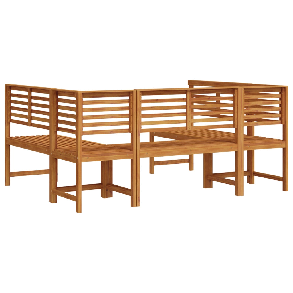 Set Panchina da Giardino 5 Pezzi in Legno Massello di Acacia