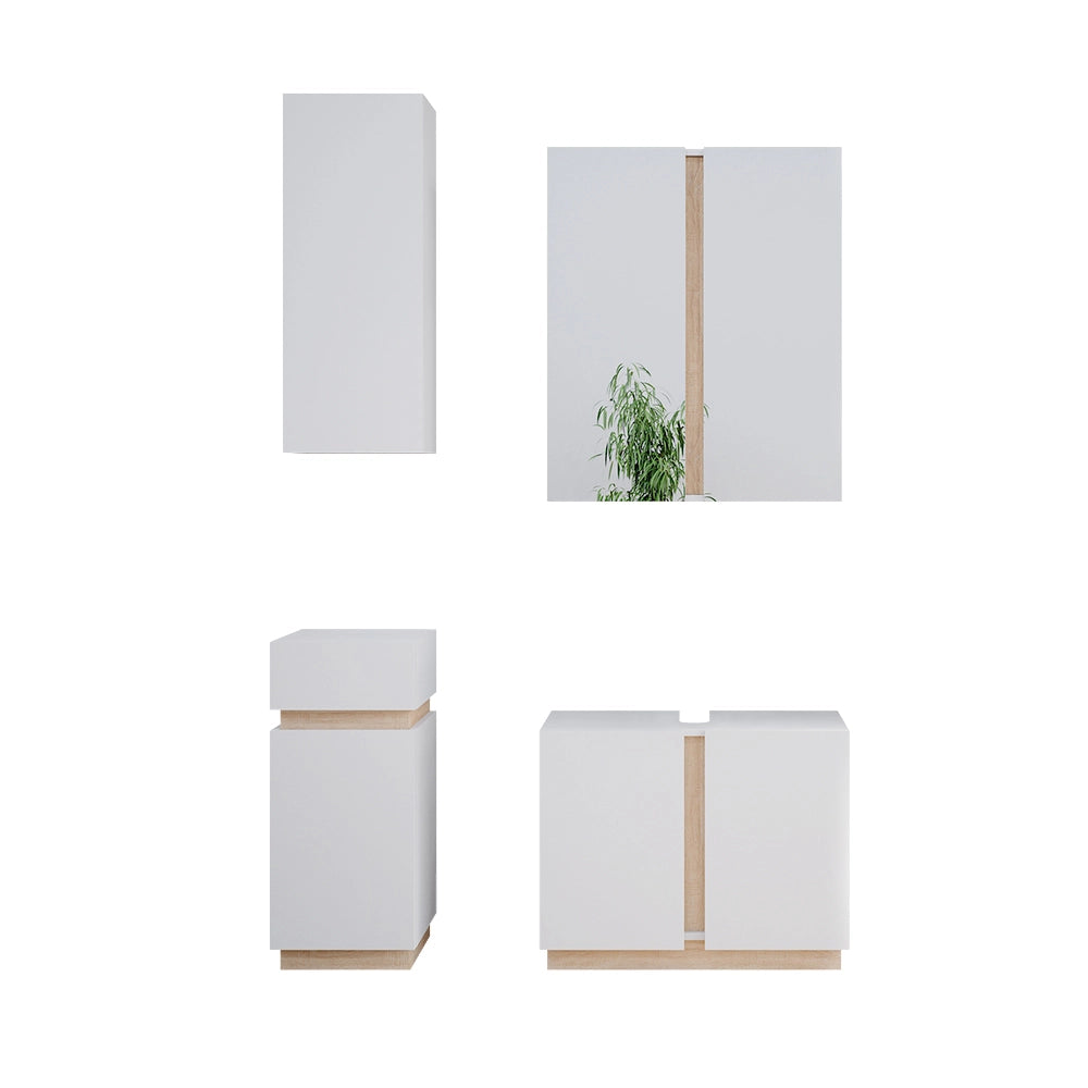 Vicco Set di mobili da bagno Bianco 4 parti