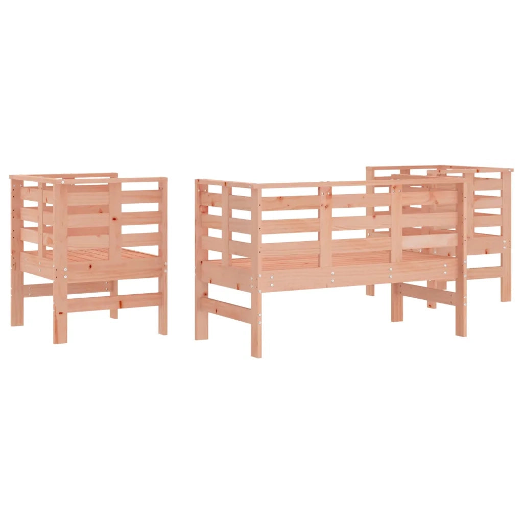 Set Salotto da Giardino 3 pz | Set di Mobili da Esterno in Legno Massello di Douglas