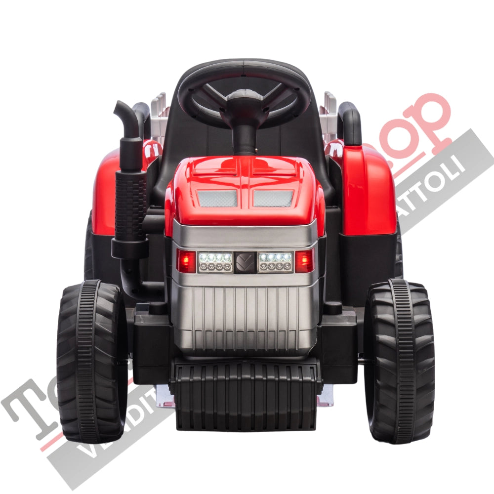 Tecnobike Shop - Trattore Elettrico Per Bambini  con Rimorchio 12V-Rosso