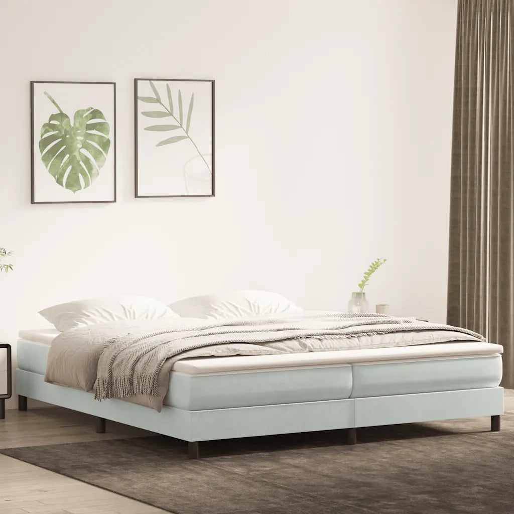 Letto a Molle senza Materasso-Struttura Letto Grigio Chiaro 200x210 cm Velluto