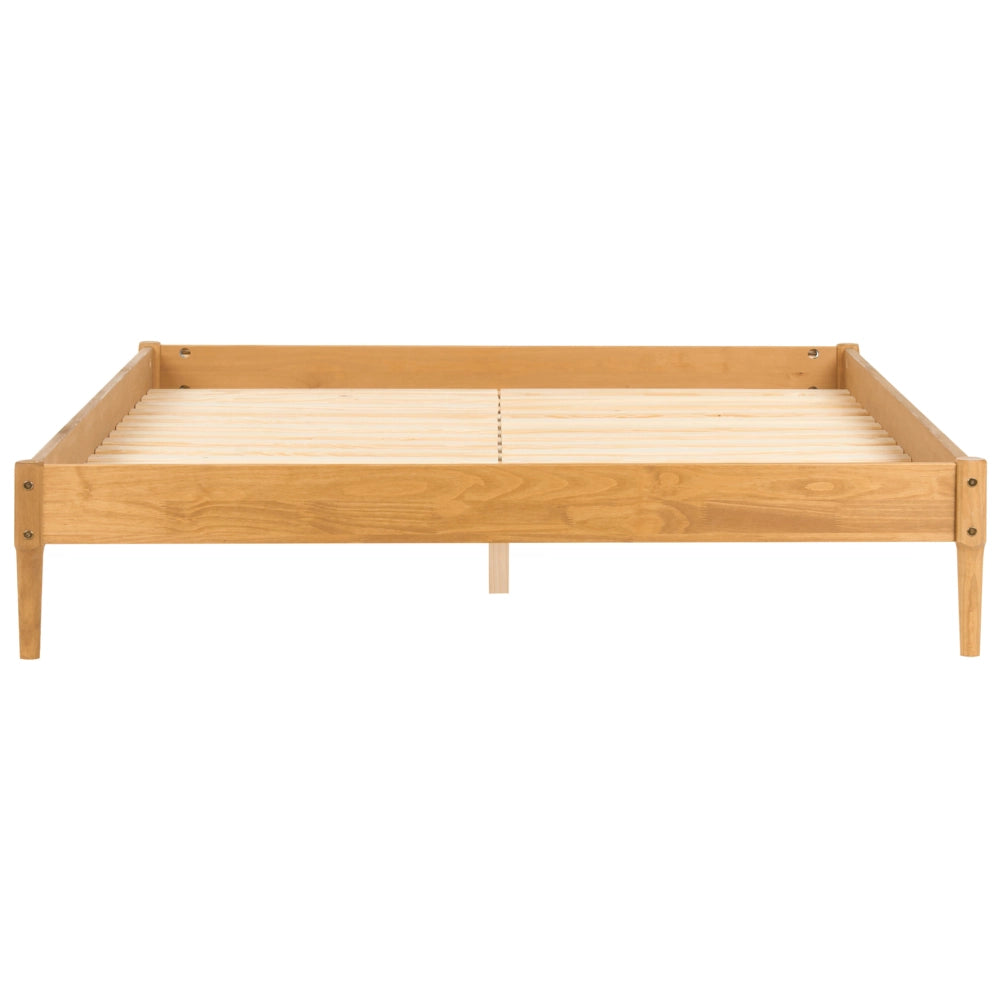 Letto matrimoniale in legno con rete a doghe in pino, senza testiera 180 x 200 cm marrone chiaro stile scandinavo naturale