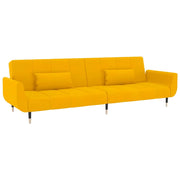 Divano letto a 2 posti soggiorno letto per ospiti trasformabile divano letto pieghevole per soggiorno interno casa posti a sedere con due cuscini velluto giallo 02_0020107