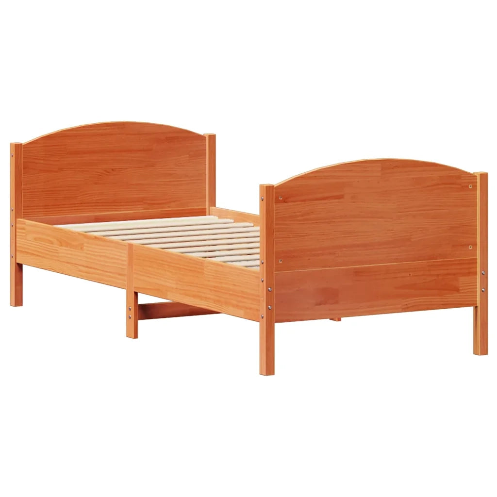 Letto senza Materasso Marrone Cera 100x200 cm in Legno di Pino 3301805