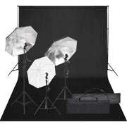 Kit per studio fotografico con illuminazione e fondale nero 02_0042410