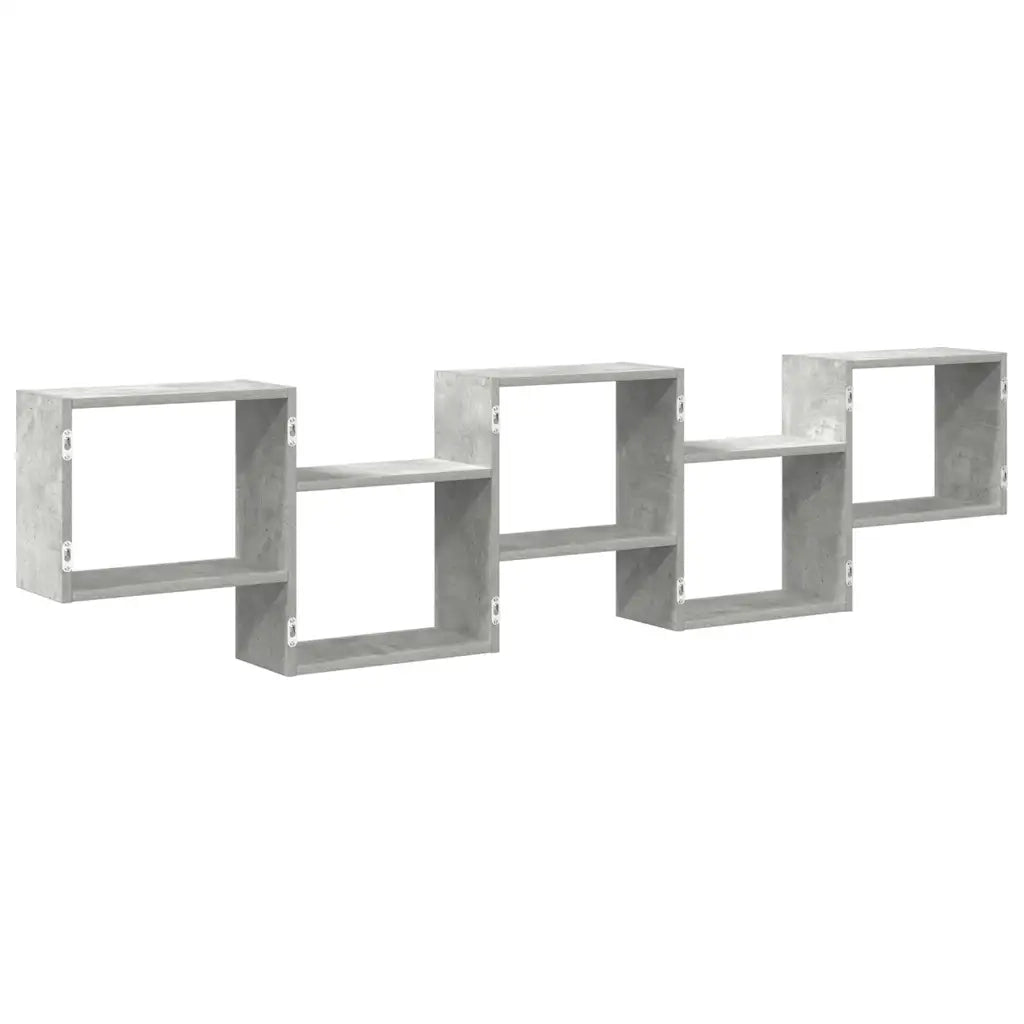vidaXL Mensola a Cubo da Parete 5 Scomparti Truciolato Grigio Cemento