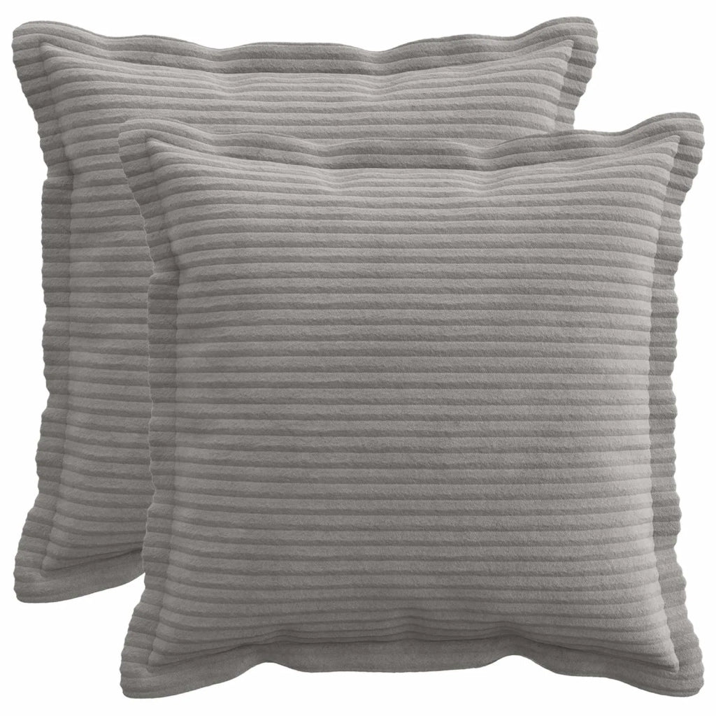 Federa 2 pz HOUTEN Grigio Chiaro 40 x 40 cm corduroy 916789