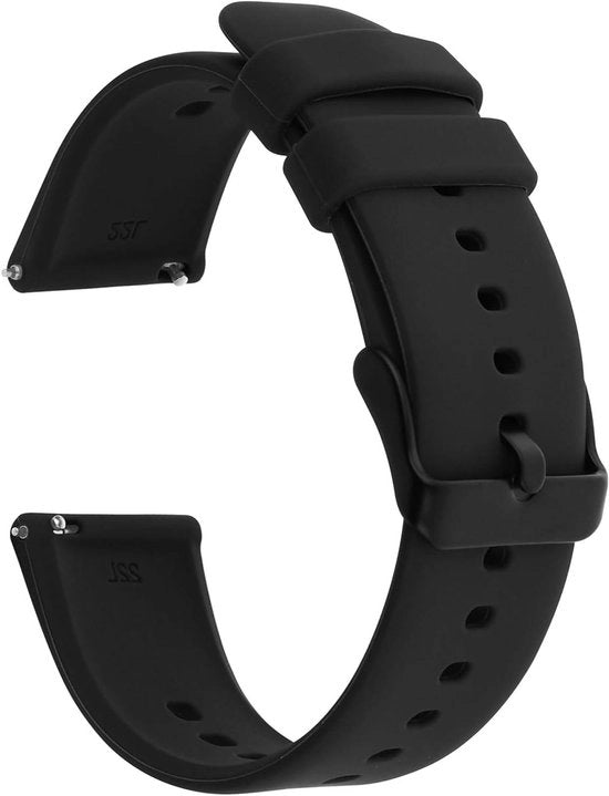 Cinturini orologio acqua resistente in silicone con chiusura rapida - Cinturini sostitutivi morbidi in gomma con fermaglio argentato per orologi sportivi - Unisex.