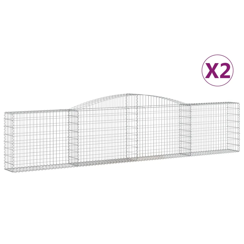 Cesti Gabbioni ad Arco 2 pz 400x30x80/100 cm Ferro Zincatocod mxl 100177
