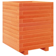 Fioriera | Cassetta per fiori | Vaso Giardino Marrone Cera 40x40x49,5cm Legno Massello Pino