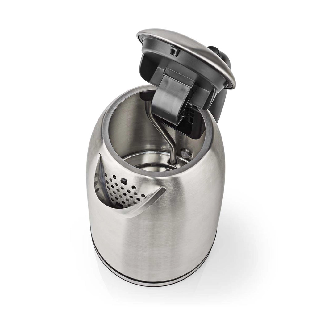 Bollitore elettrico in acciaio da 1,7 l con base rotante da 2200 W e regolatore Strix Argento Nedis
