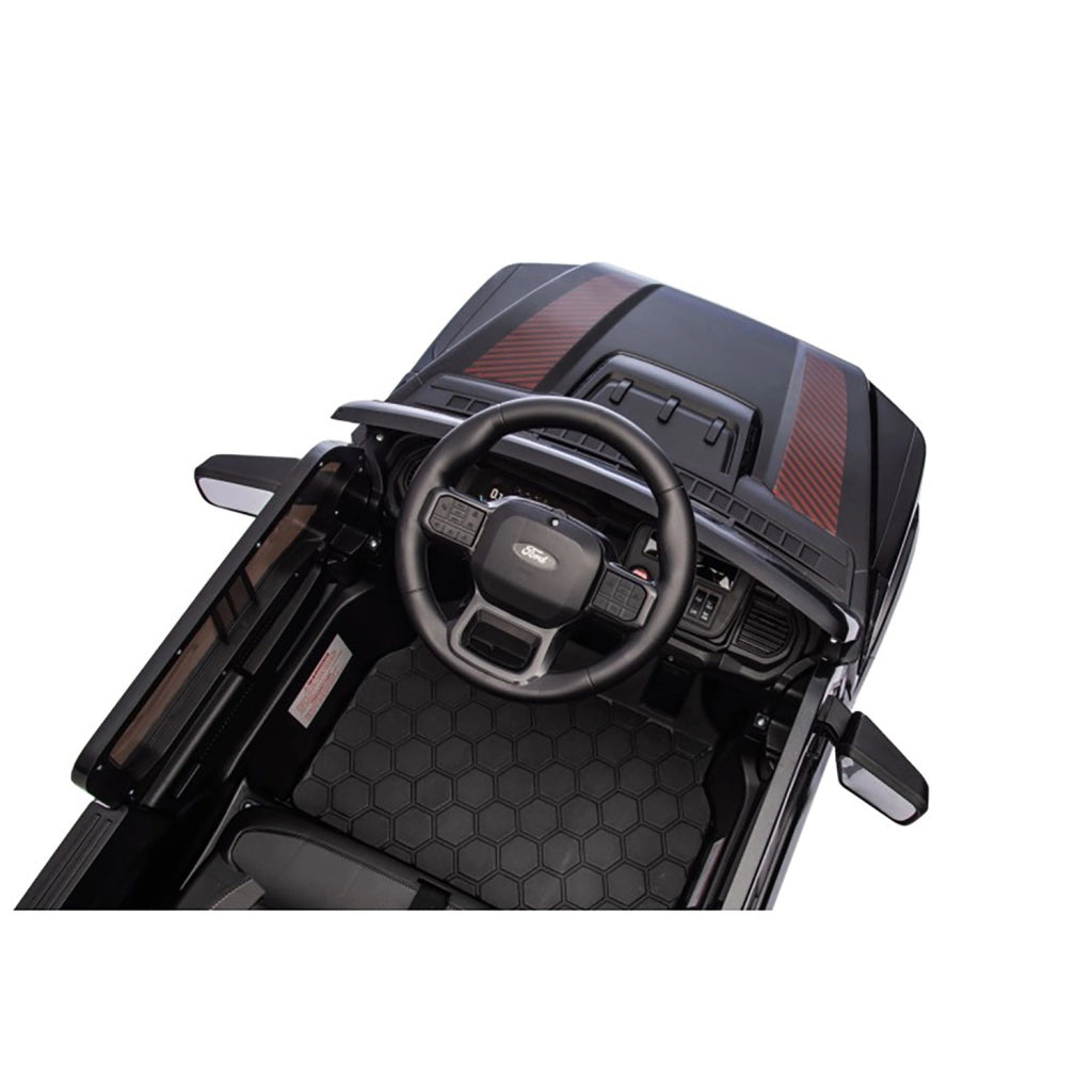 Macchina Elettrica per Bambini Ford Raptor 12V con Telecomando Bluetooth Luci LED e Tappetini Inclusi Nero