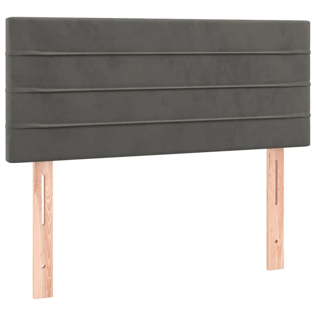 Giroletto a Molle con Materasso Grigio Scuro 90x190 cm Velluto 3127524