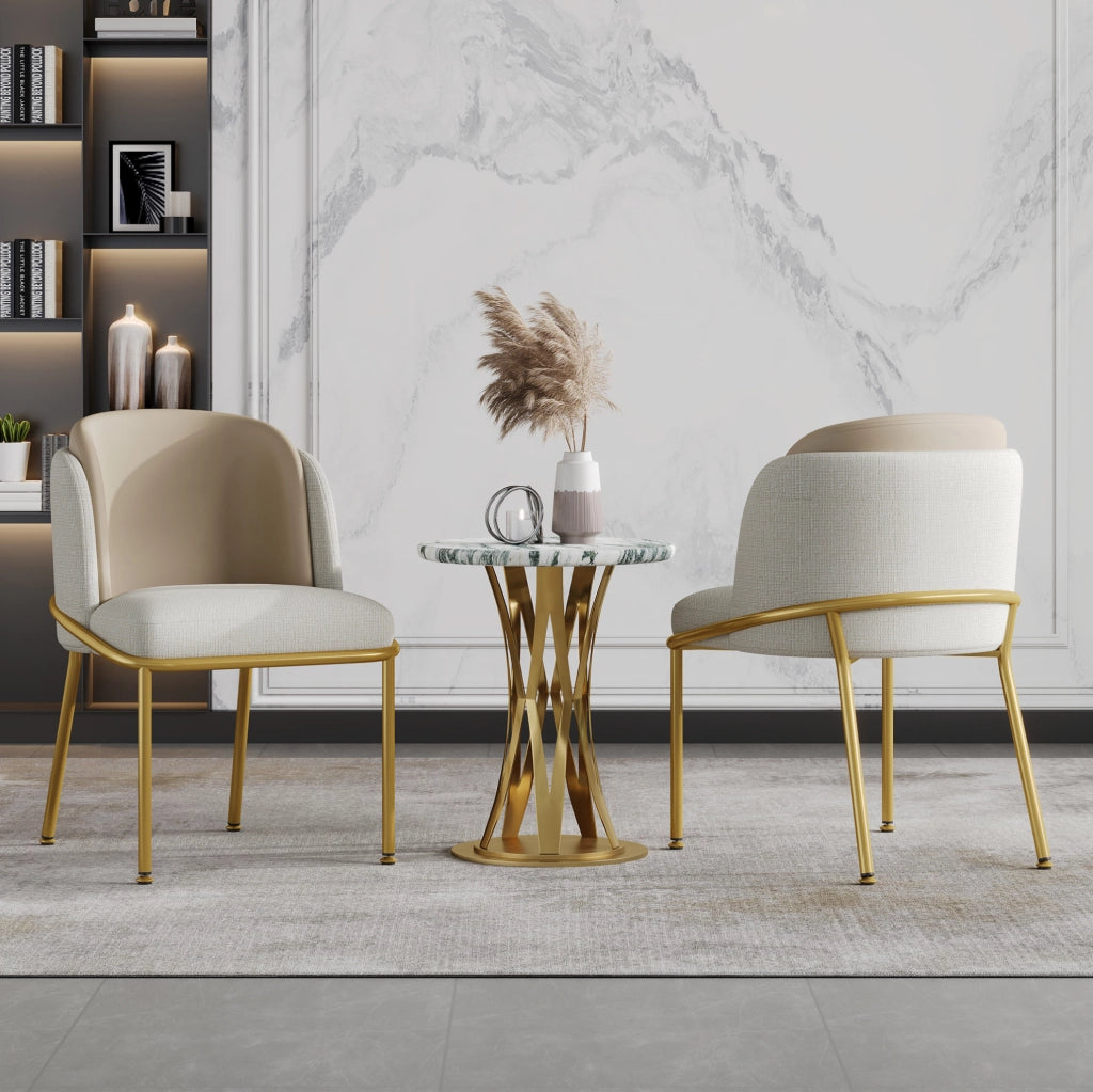 Sedia da pranzo con piedini regolabili; schienale ergonomico in metallo e legno beige