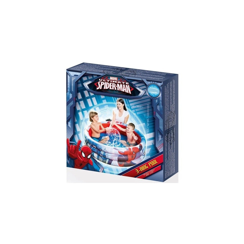 Trade Shop - Piscina Gonfiabile Spiderman 3 Anelli 122 X 30 Cm Fuori Terra Spider-man -