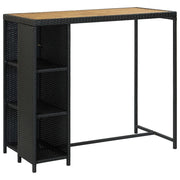 Set da Bar da Giardino 5 pz con Cuscini in Polyrattan Nero 3064916
