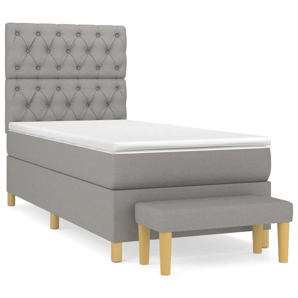 Giroletto a Molle con Materasso Grigio Chiaro 80x200 cm Tessuto 3137349