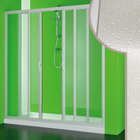 Porta Doccia 130 cm 2 Ante Scorrevoli in Acrilico H185 cm Dorini Bianco