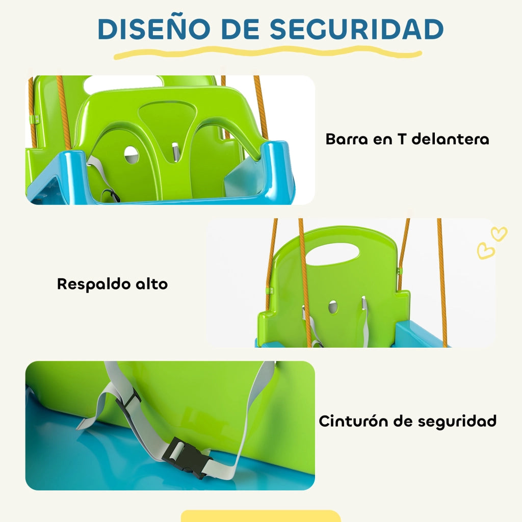 Altalena per bambini 3 in 1 con cintura di sicurezza ¨C zephmum ¨C Verde scuro