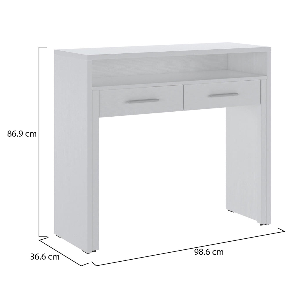Opaglio, Scrivania 2 Cassetti, 98.6x36.6x86.9h cm Bianco