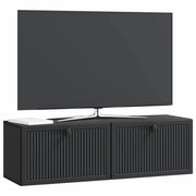 Mobile TV da Muro Montaggio a Parete | Armadietto TV | Mobile Porta TV Nero 98 x 31 x 30 cm