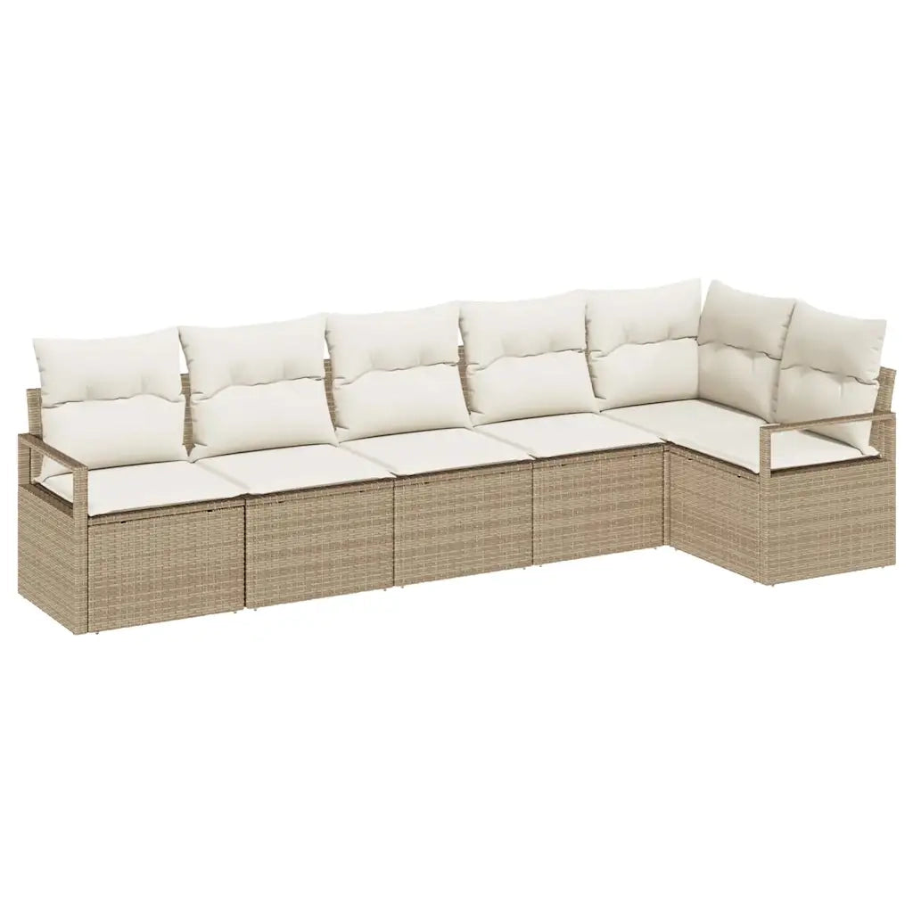 Set di divani 6 pcs Beige polyrattan