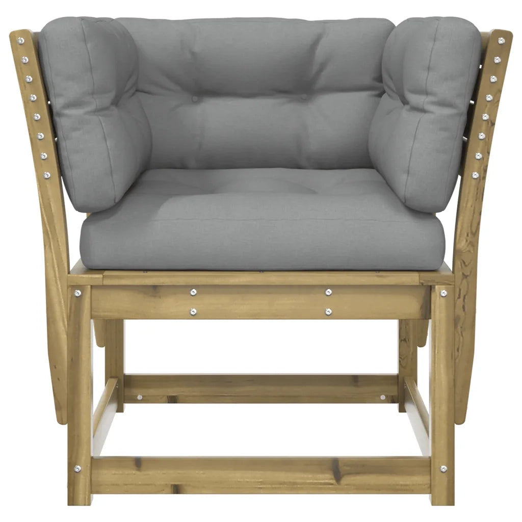 Divano Giardino Braccioli con Cuscini-Sofa da Giardino-Divanetto da esterno Legno di Pino Impregnato
