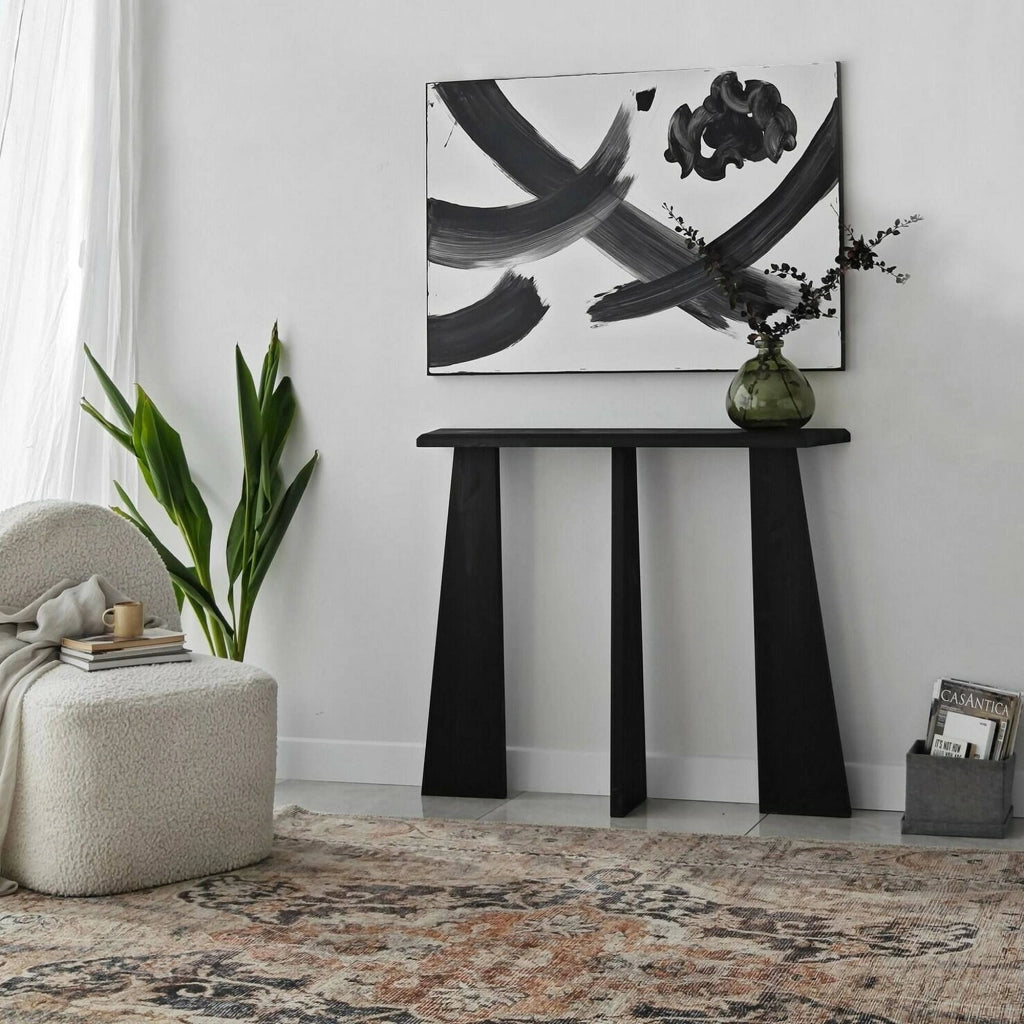 Consolle TomoeGozen, Tavolo multiuso, Mobiletto d'appoggio, Scrivania da corridoio, 100x28h83 cm, Antracite