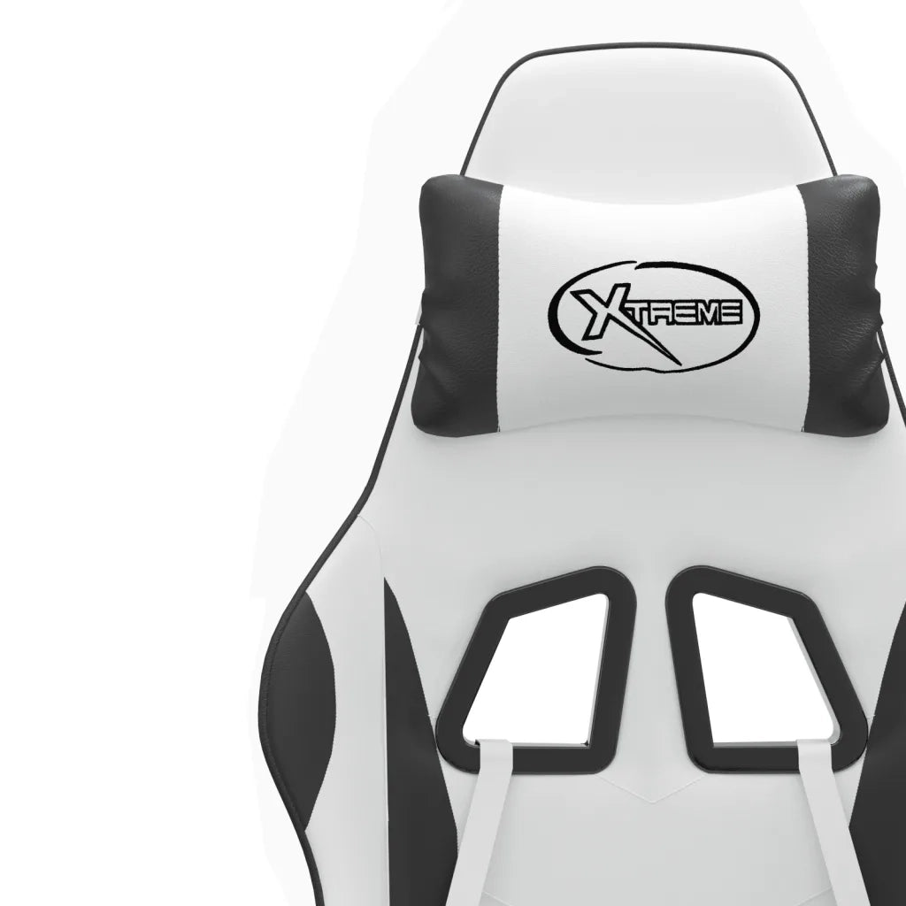 vidaXL Sedia da Gaming Girevole Bianco e Nero in Similpelle