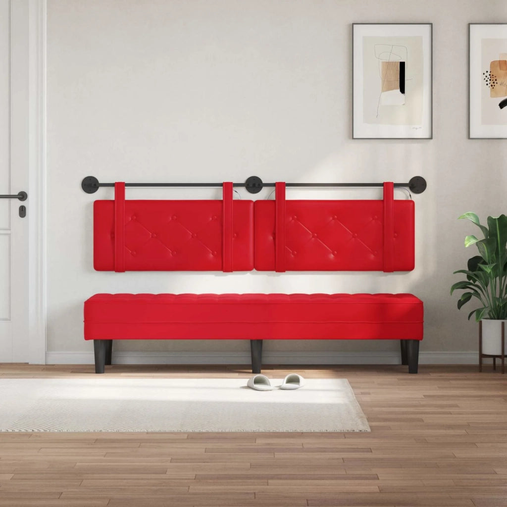 Testiera sospesa Con luce LED Rosso Similpelle 3424210