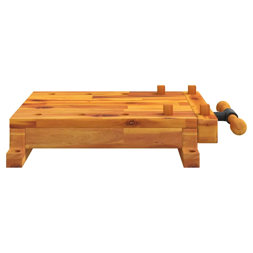 Banco da Lavoro con Morsa 52x44x9,5 cm Legno Massello di Acacia CFW4824418