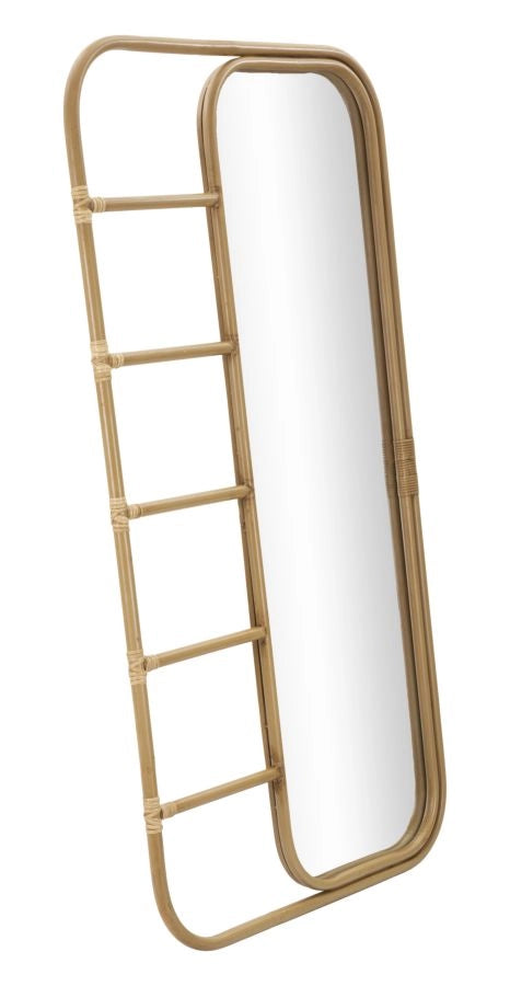 Specchio da Terra Panama 77,5x3,3x151 cm in Ferro e Plastica Marrone