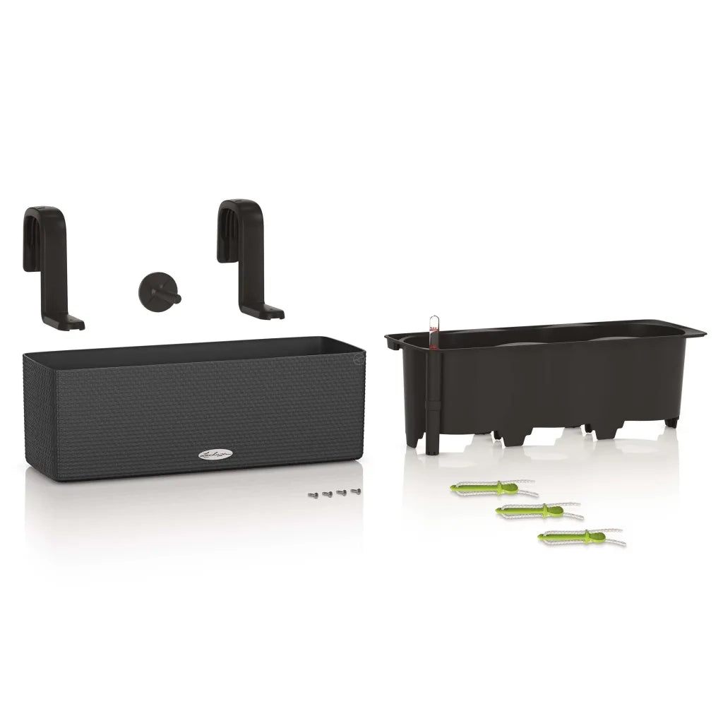 LECHUZA Fioriera CUBE color triple con Supporti Antracite 13684 421440
