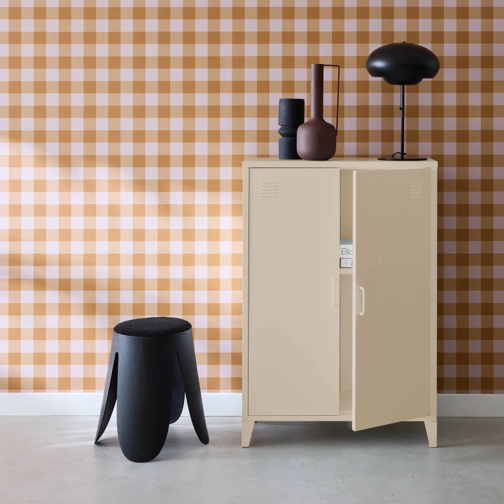 Cassettiera/armadio industriale metallo 2 ante, beige