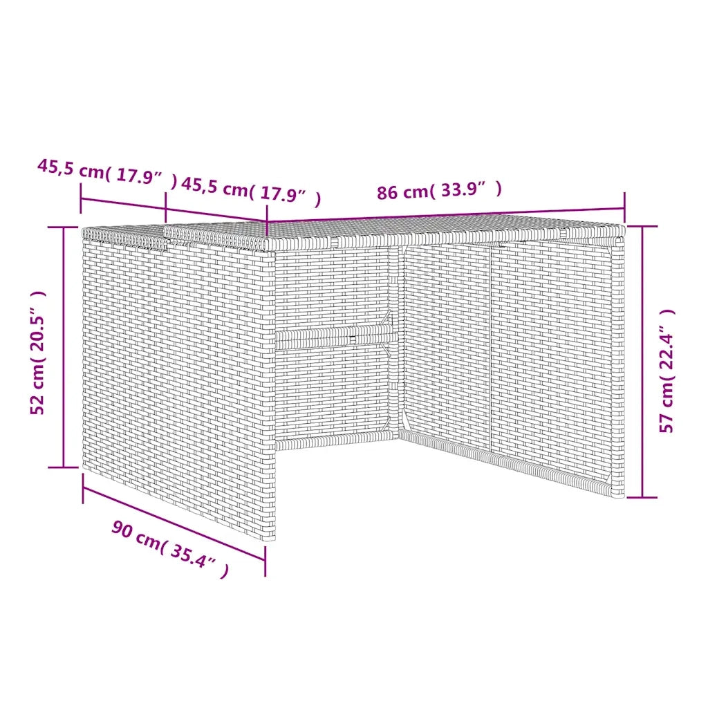 Garage per Robot Tosaerba Nero 86x90x52/57 cm in Polyrattan CFW7622209