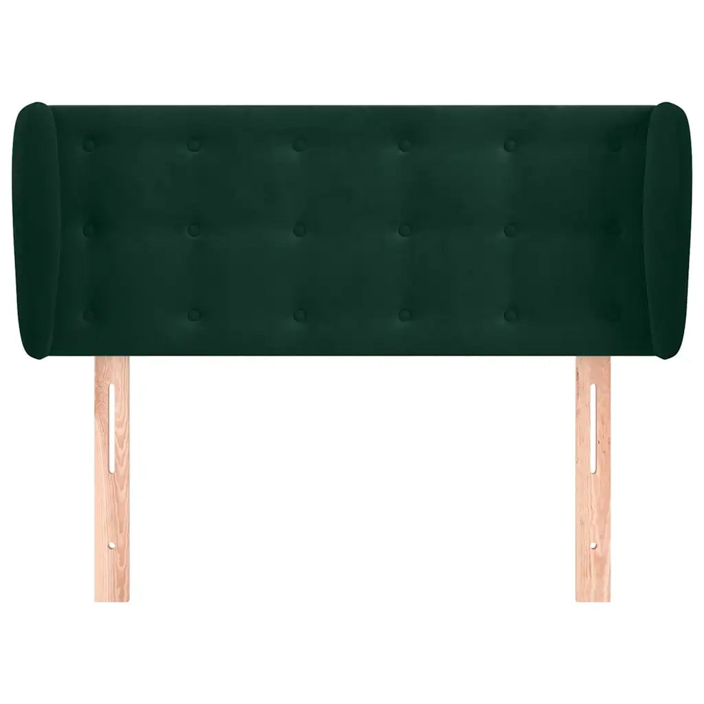 Testiera | Testata ad Orecchio Verde Scuro 83x23x78/88 cm in Velluto