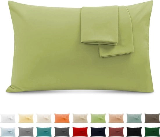 Set di 2 Coprisacco di Cotone per Letto Matrimoniale 40x70 cm - Soffici, Respiranti & Ipoadatti