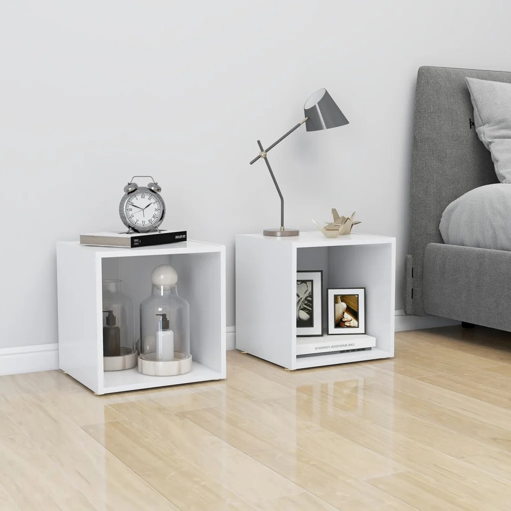 Mobile Porta TV Bianco 37x35x37 cm in Legno Multistrato 805498