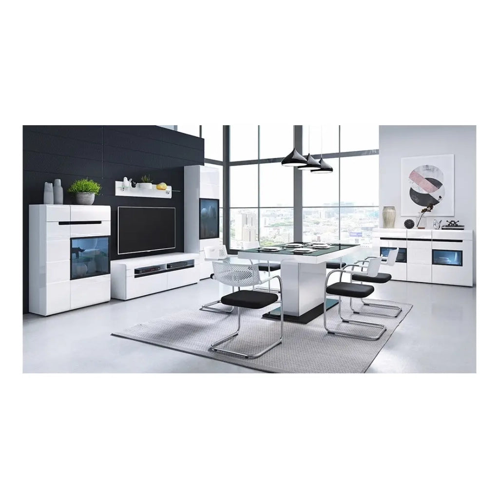 Scaffale da muro in vetro LUCIA colore bianco 170 cm - 170 x 22 x 22 cm
