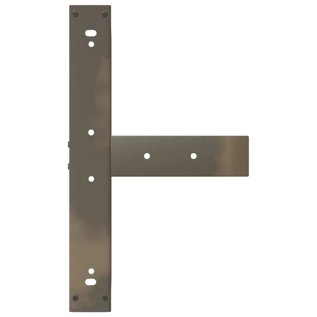 Set di 2 gambe per tavolo da bar a forma di T 60 x 35 x 111 cm con piedini regolabili design moderno metallo nero 02_0057367