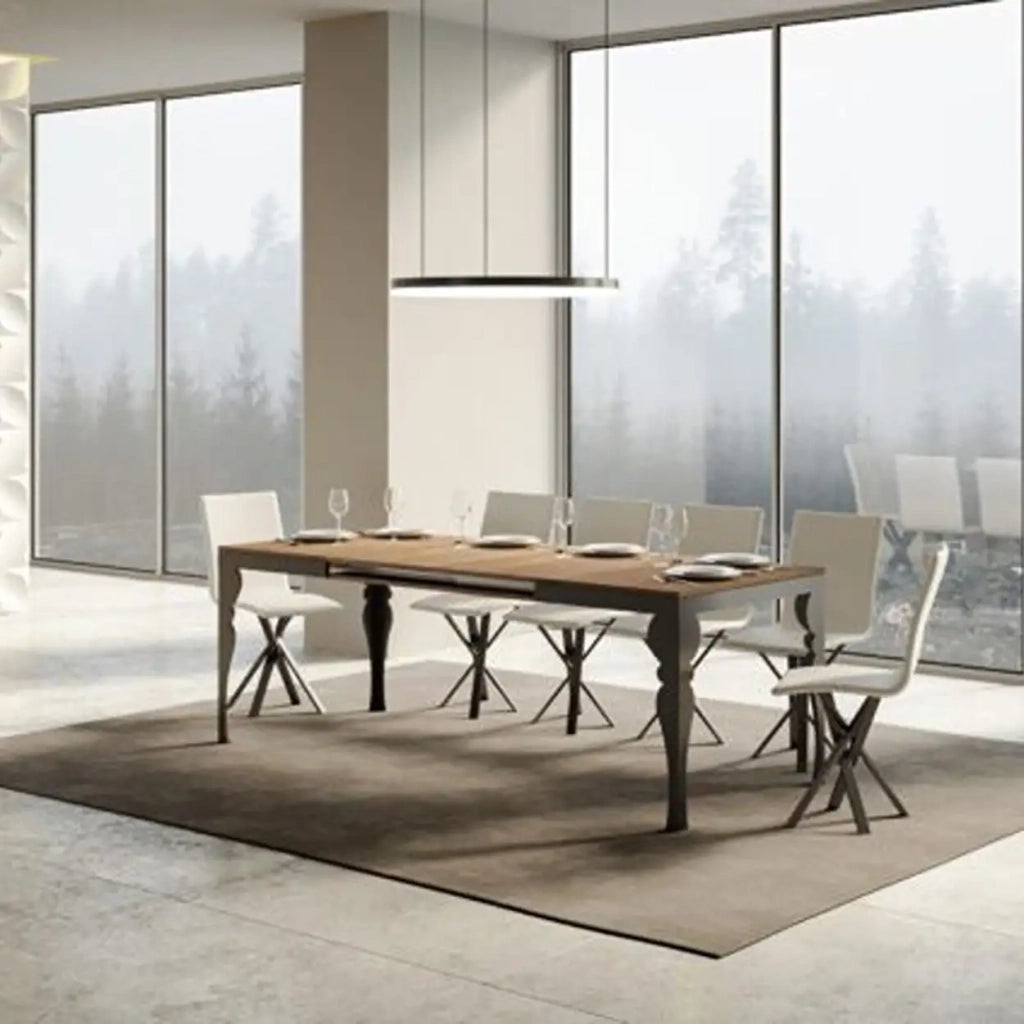 Tavolo allungabile 160/264x90 cm Paxon Evolution colore quercia natura telaio e gambe antracite