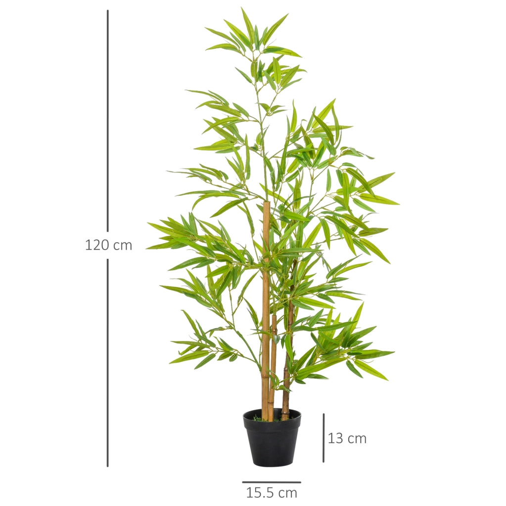 Bambù artificiale decorativo alto 120 cm con vaso, pianta da interno realistica