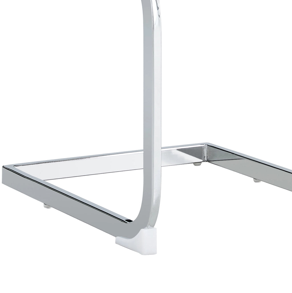 Sedia da pranzo ergonomica grigia con schienale imbottito