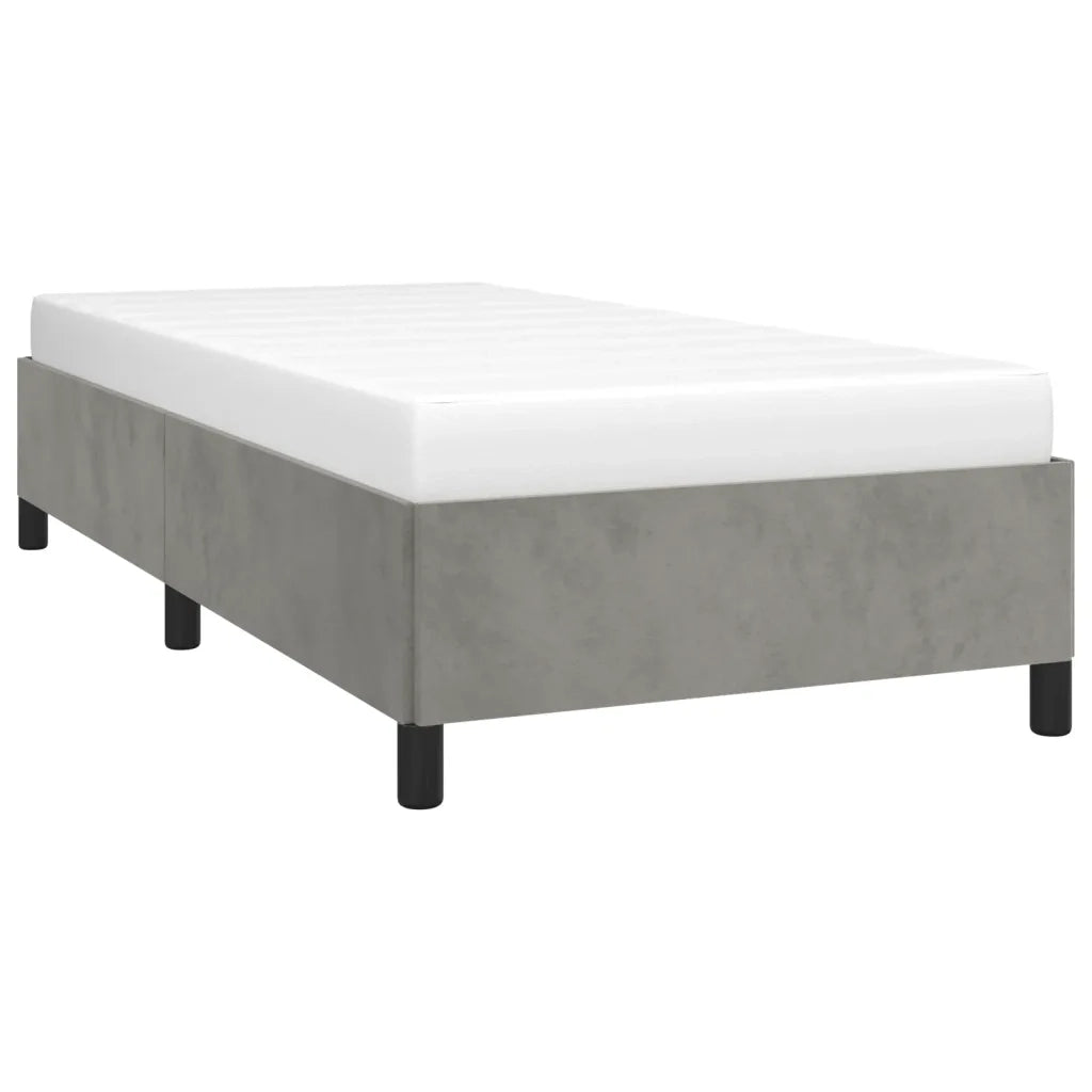 Giroletto senza Materasso-Struttura Letto Grigio Chiaro 90x200 cm Velluto 135661